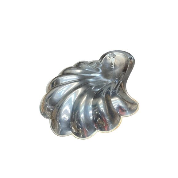 Sheffield Silver Co Silverplate Footed Clam Appetizer Dish With Dipping Cup - Picture 5 of 8